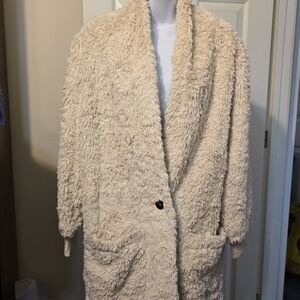 Me Jane Cozy Light Beige Cardigan Jacket NWOT Size Large